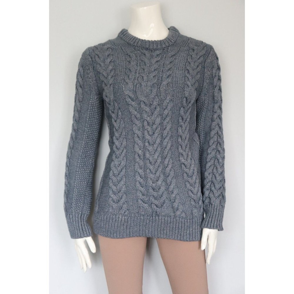 Theory Gray Cable Knit Sweater